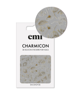 Charmicon 3D Silicone Stickers №178 Цветы золото