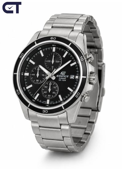 CASIO EFR-526D-1AVUDF EDIFICE мужские наручные часы — стальной хронограф с черный циферблатом