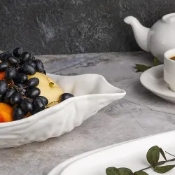 Салатник 1500 мл 38,5*23 см h7,6 см овальный Oyster белый фарфор P.L. Proff Cuisine [2]