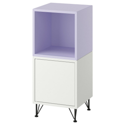 IKEA EKET  (ИКЕА ЕКЕТ)  -  Комбинация шкафов на ножках - белый/бледно-фиолетовый, чёрный металл 35x35x80 см
