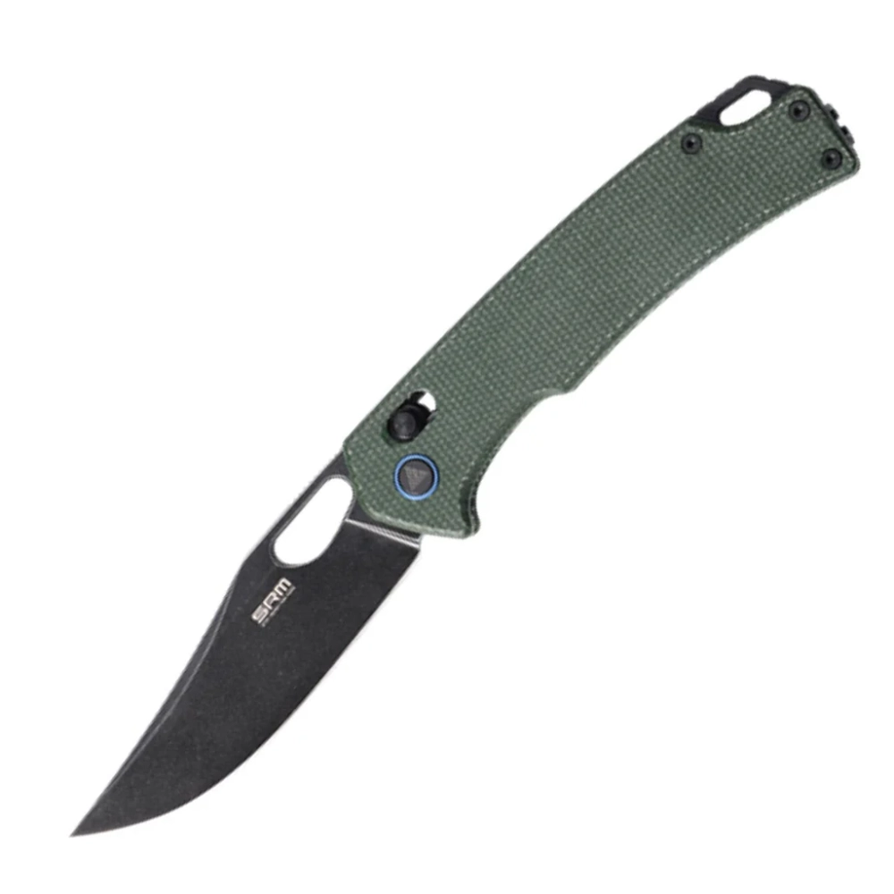 Нож складной SRM 9203-MG2 Retriever Blackwash (10Cr15CoMoV, Green Micarta)