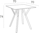 Стол пластиковый Siesta Contract Max Table 70, белый