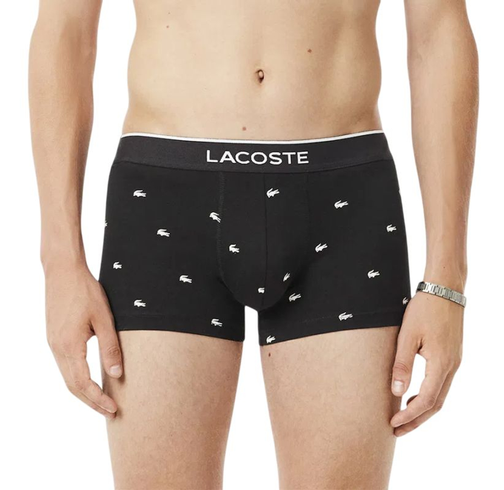 Мужские спортивные боксеры Lacoste Stretch Cotton Trunks 3P - black