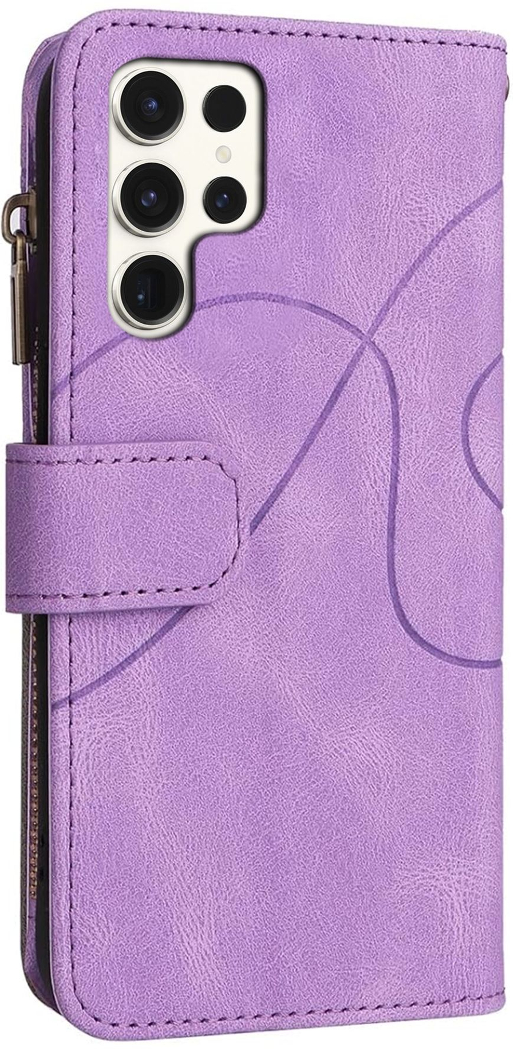 Дизайнерский чехол-книжка из кожи для SAMSUNG GALAXY S23 ULTRA с кошельком, 5 слотами для карт и подставкой