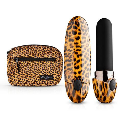 Леопардовый вибромассажер-помада Asha Lipstick Vibrator - 10 см. (Цвет: леопард)
