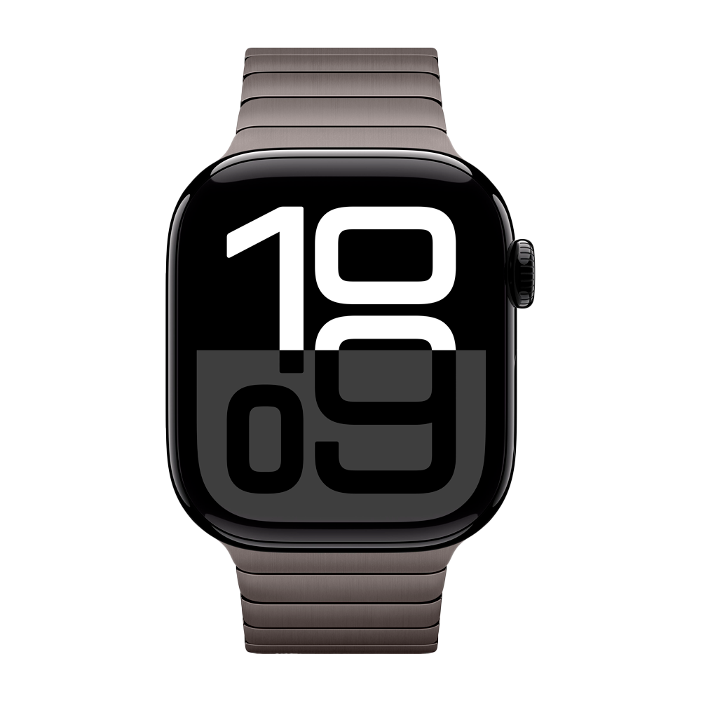 Умные часы Apple Watch Series 10 GPS, 42mm, Jet Black Aluminium Case with Link Bracelet, Slate