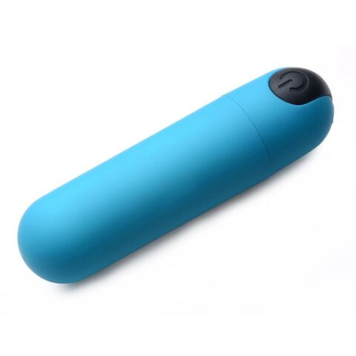 Голубая вибропуля с пультом ДУ 21X Vibrating Bullet with Remote Control (Цвет: голубой)