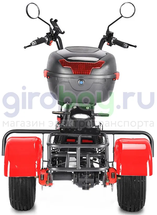 Электроскутер WHITE SIBERIA TRIKE MINI 1500W - Красный фото №5