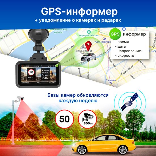 Видеорегистратор TrendVision TDR-725 Real 4K 2CH