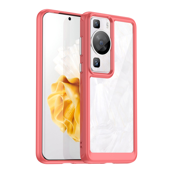 Усиленный чехол с мягкими рамками красного цвета для Huawei P60 и P60 Pro, увеличенные защитные свойства