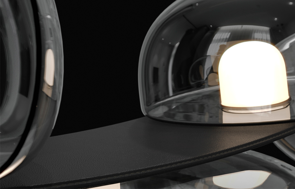 Подвесной светодиодный светильник Crystal Lux BOSQUE SP7 L3000 BLACK/TRANSPARENT