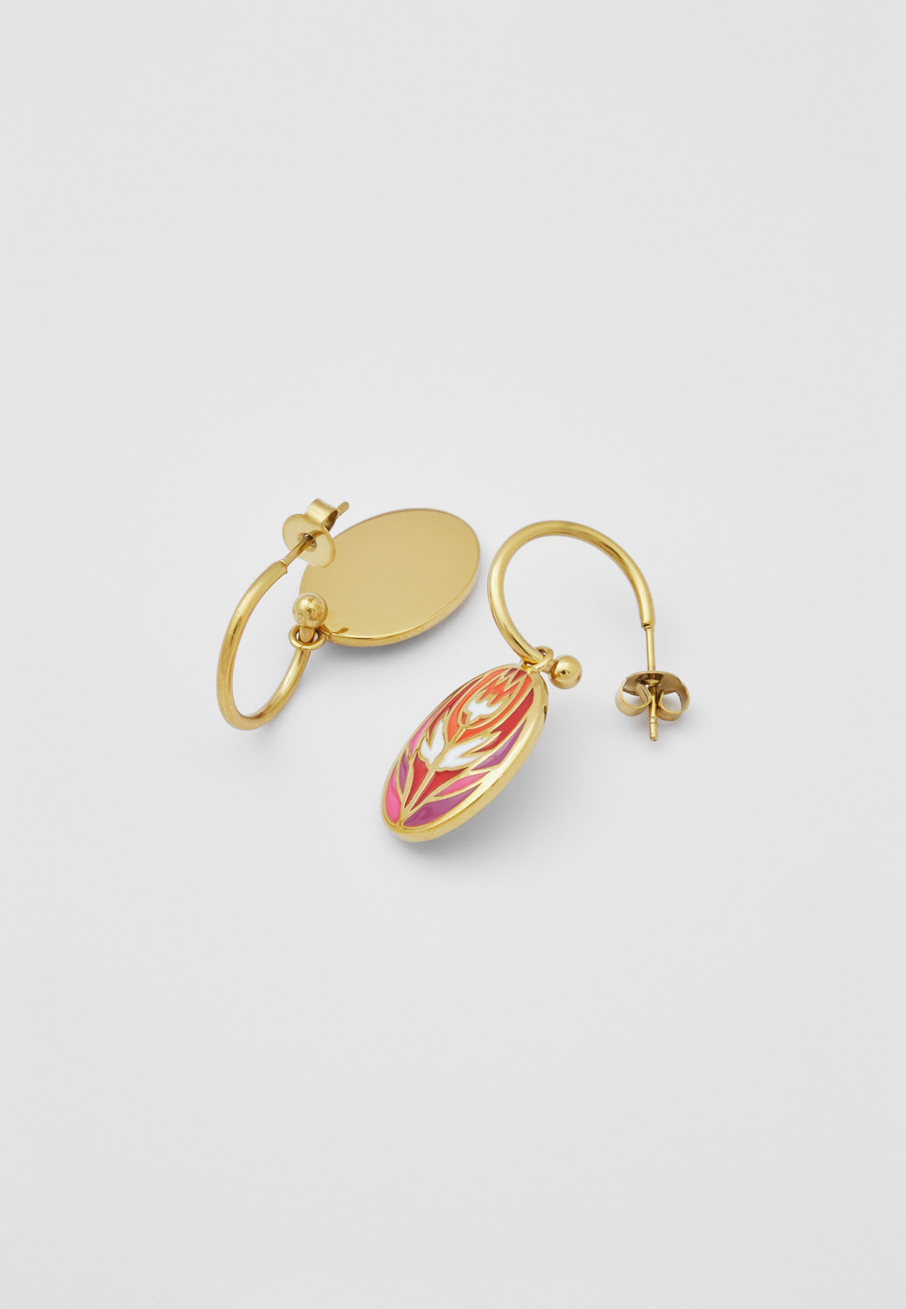 Серьги Qarlygash & Qyzgaldaq GOLD RED STEEL