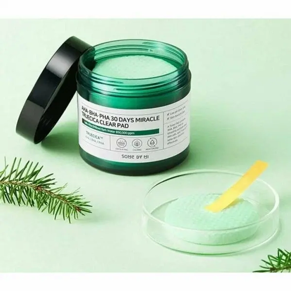 Some By Mi Пэды для проблемной кожи кислотные - 30Days miracle truecica clear pad, 70шт