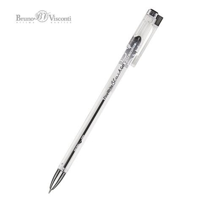 Ручка гелевая 0,4мм. черная "FineWrite" (BrunoVisconti)
