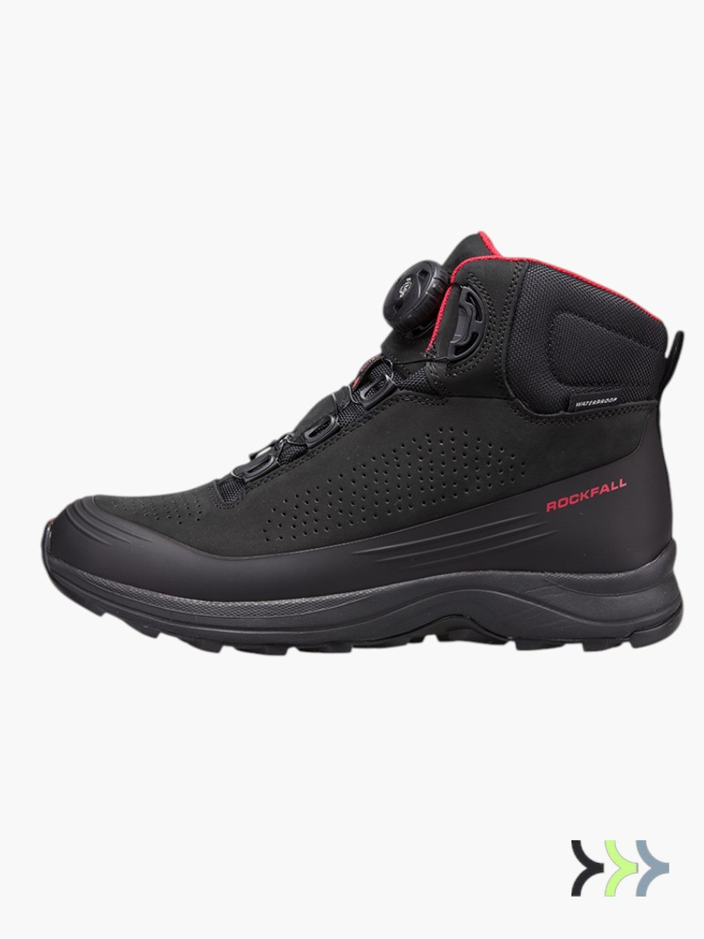 Ботинки трекинговые мужские EDITEX ROCKFALL Black/Red демисезонные
