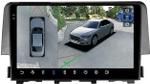 Магнитола для Honda Civic 10 2015-2021 - FarCar BX3232M-360 монитор 9.5" 2K QLED на Android 13, Быстрая, CarPlay, 4G SIM-слот, 4 камеры в комплекте