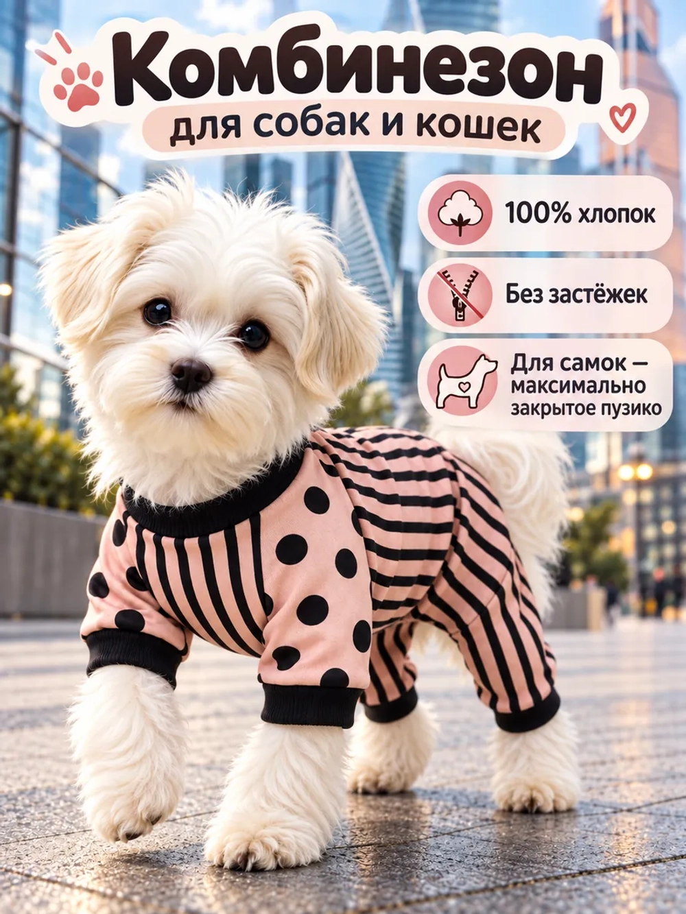 Трикотажный комбинезон для собак и кошек