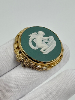 Брошь Wedgwood тёмно-зелёная