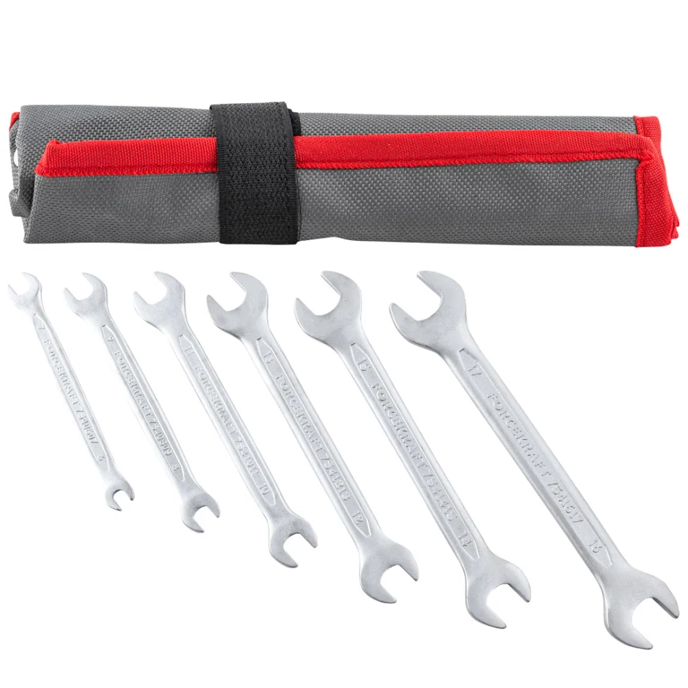 Ключи рожковые, набор 6пр. (6х7, 8х9, 10х11, 12х13, 14х15, 16х17мм) FORCEKRAFT FK-5062P