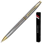Ручка подарочная шариковая BRAUBERG "De Luxe Silver", корпус серебристый, узел 1 мм, линия письма 0,7 мм, синяя, 141414