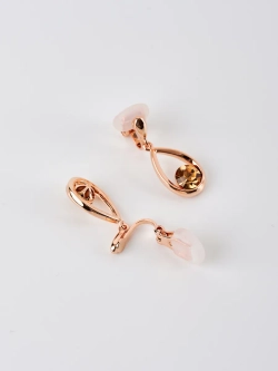 Клипсы-капли Белла с кристаллами Swarovski шампань