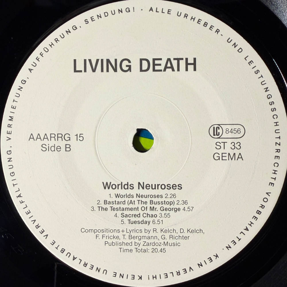 )iving Death ‎– Worlds Neuroses (Германия 1988г.)Т