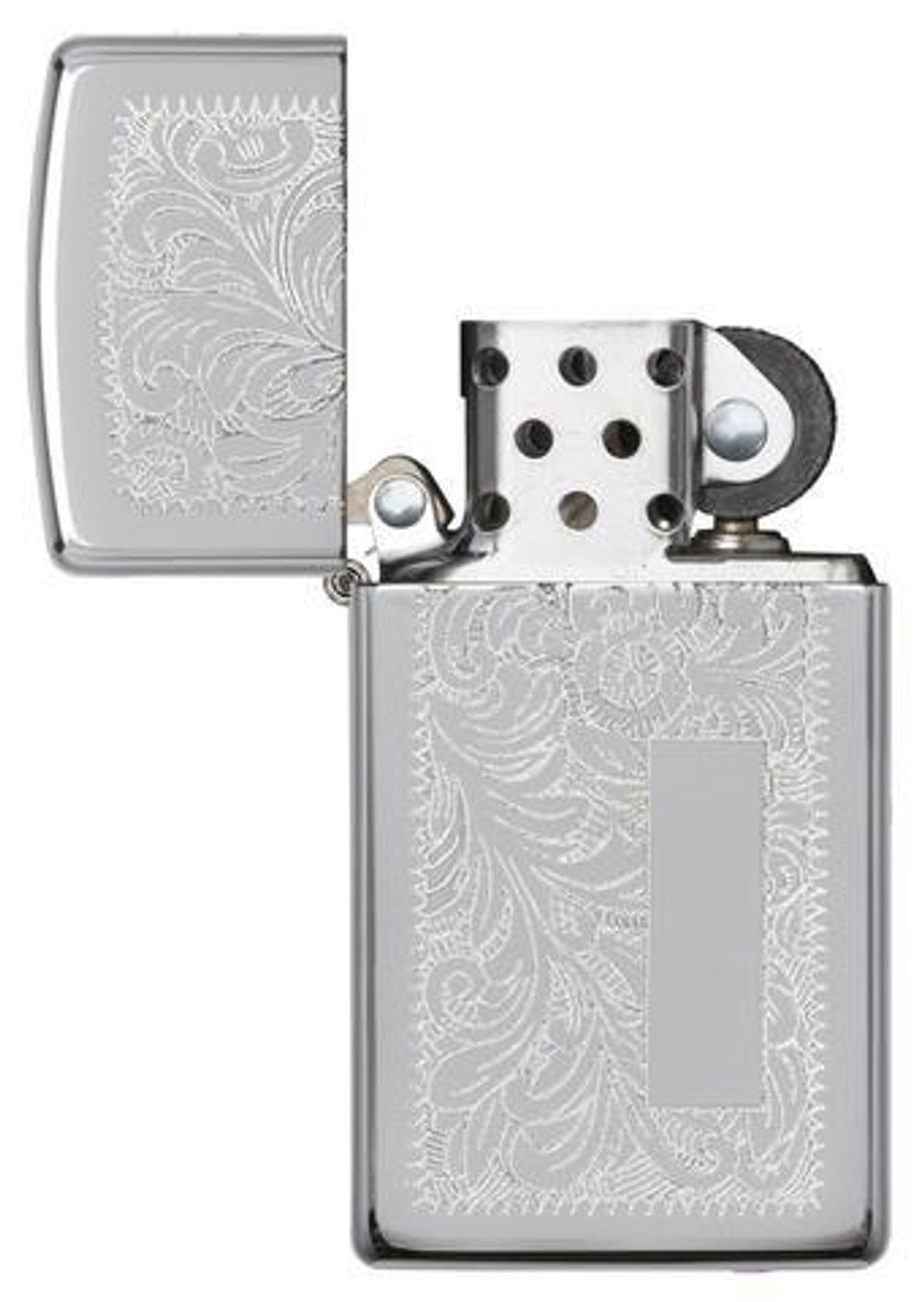 Зажигалка ZIPPO Slim Venetian с покрытием High Polish Chrome (1652) 2