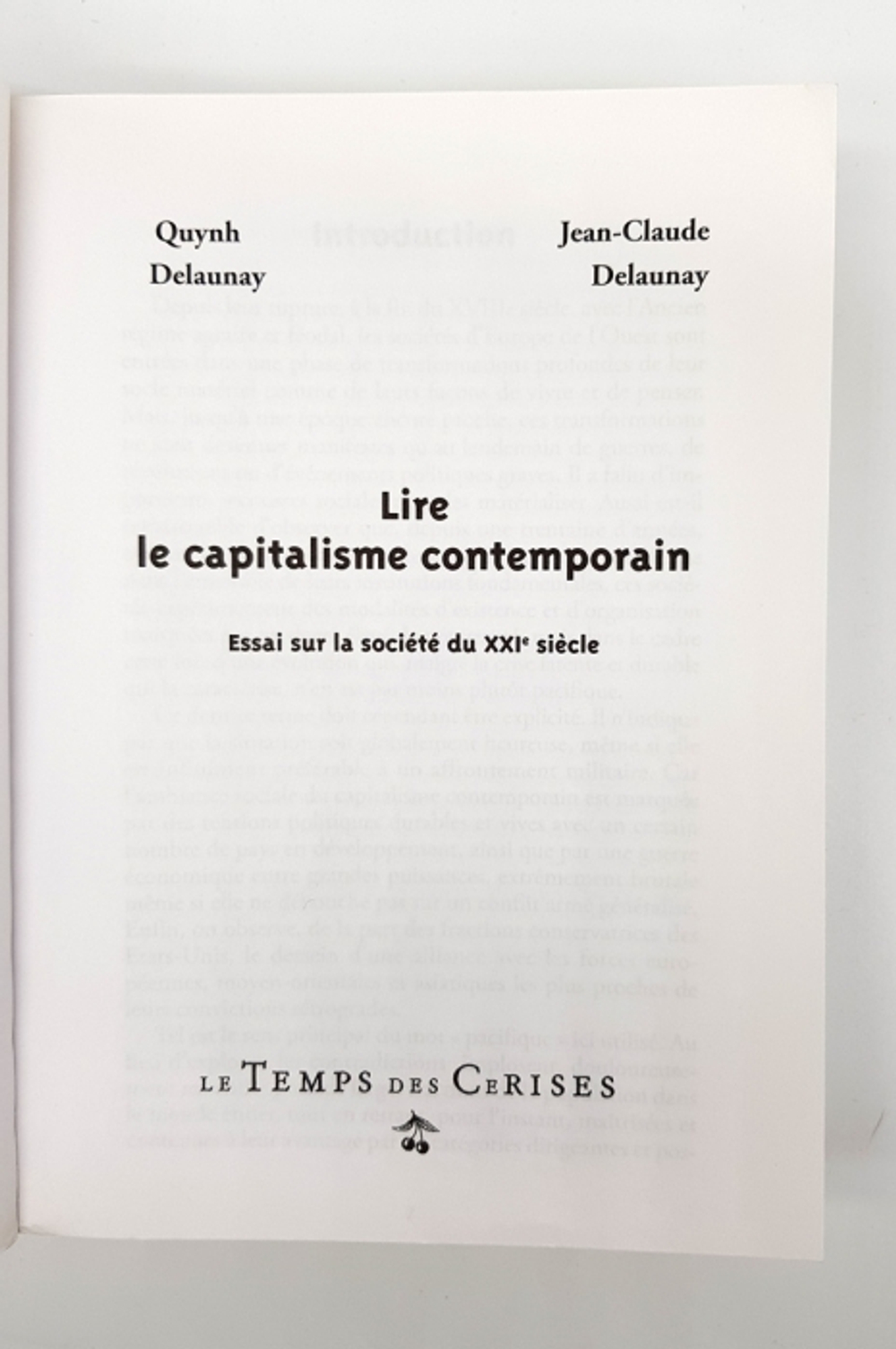 "Lire le capitalisme contemporain: essai sur la socicle." Jean-Claude Delaunay