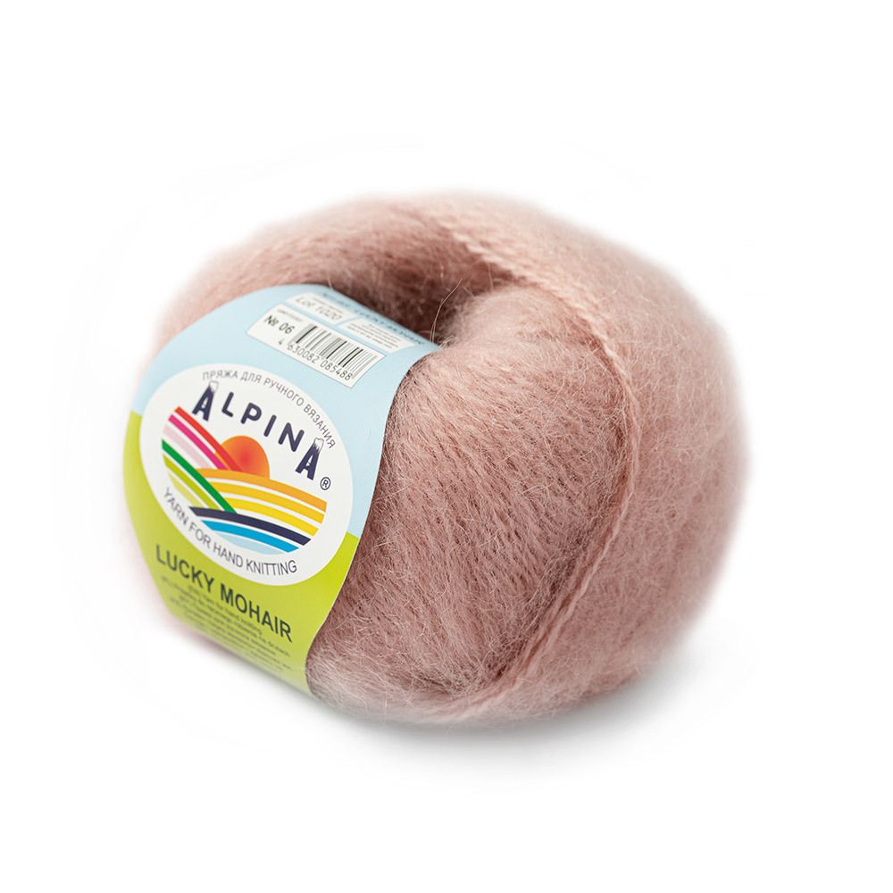 Пряжа Alpina Lucky Mohair / уп.10 мот. по 50 г, 150м, 06 античная роза Пряжа Alpina Lucky Mohair / уп.10 мот. по 50 г, 150м, 06 античная роза