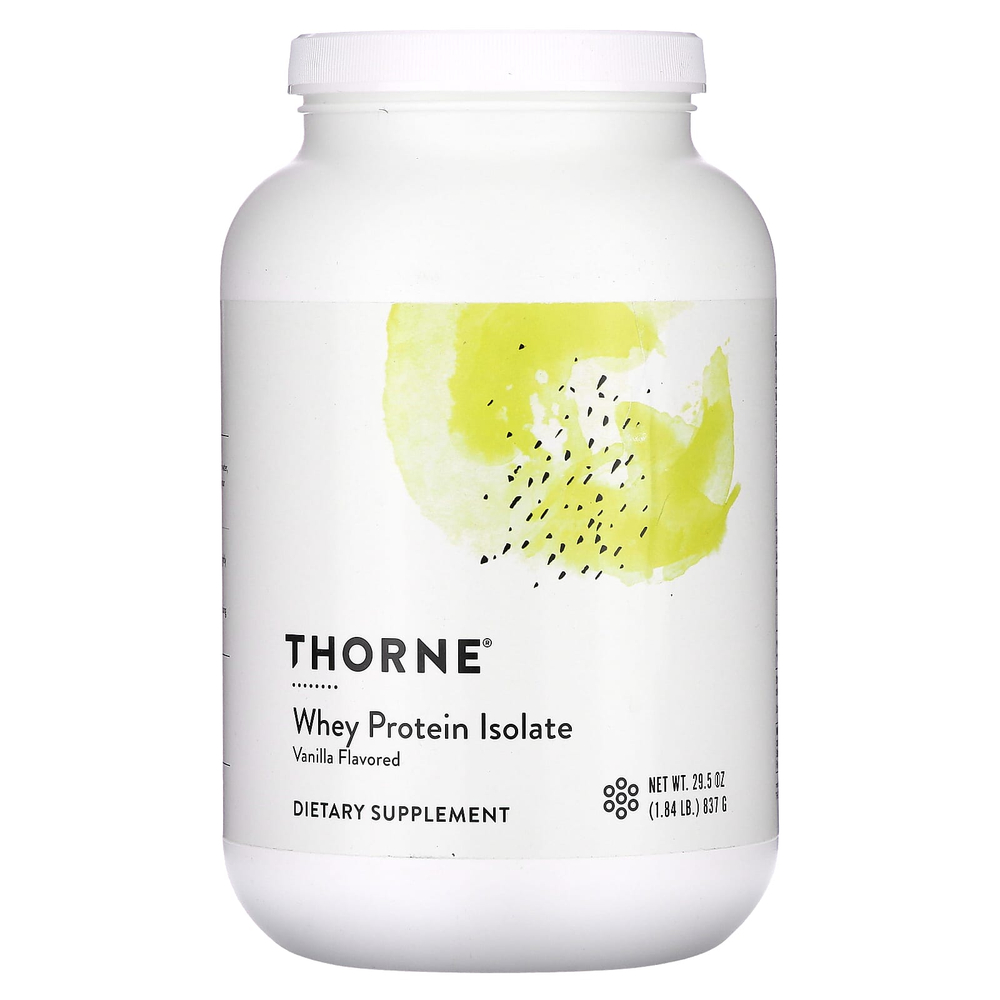 Thorne, Изолят сывороточного протеина, ваниль, 837 г (1,84 фунта)
