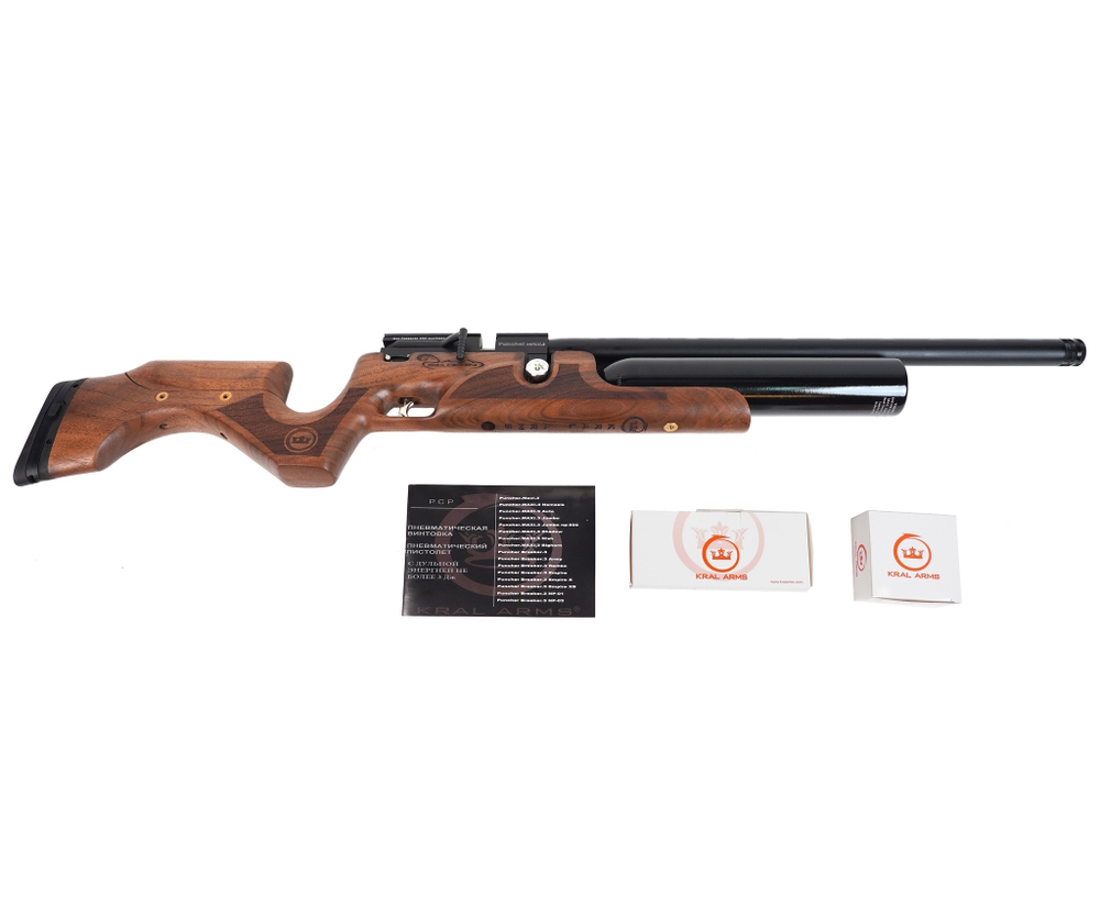 Винтовка пневматическая KRAL ARMS Puncher Maxi 3, Bighorn кал. 6,35мм орех (3 дж)