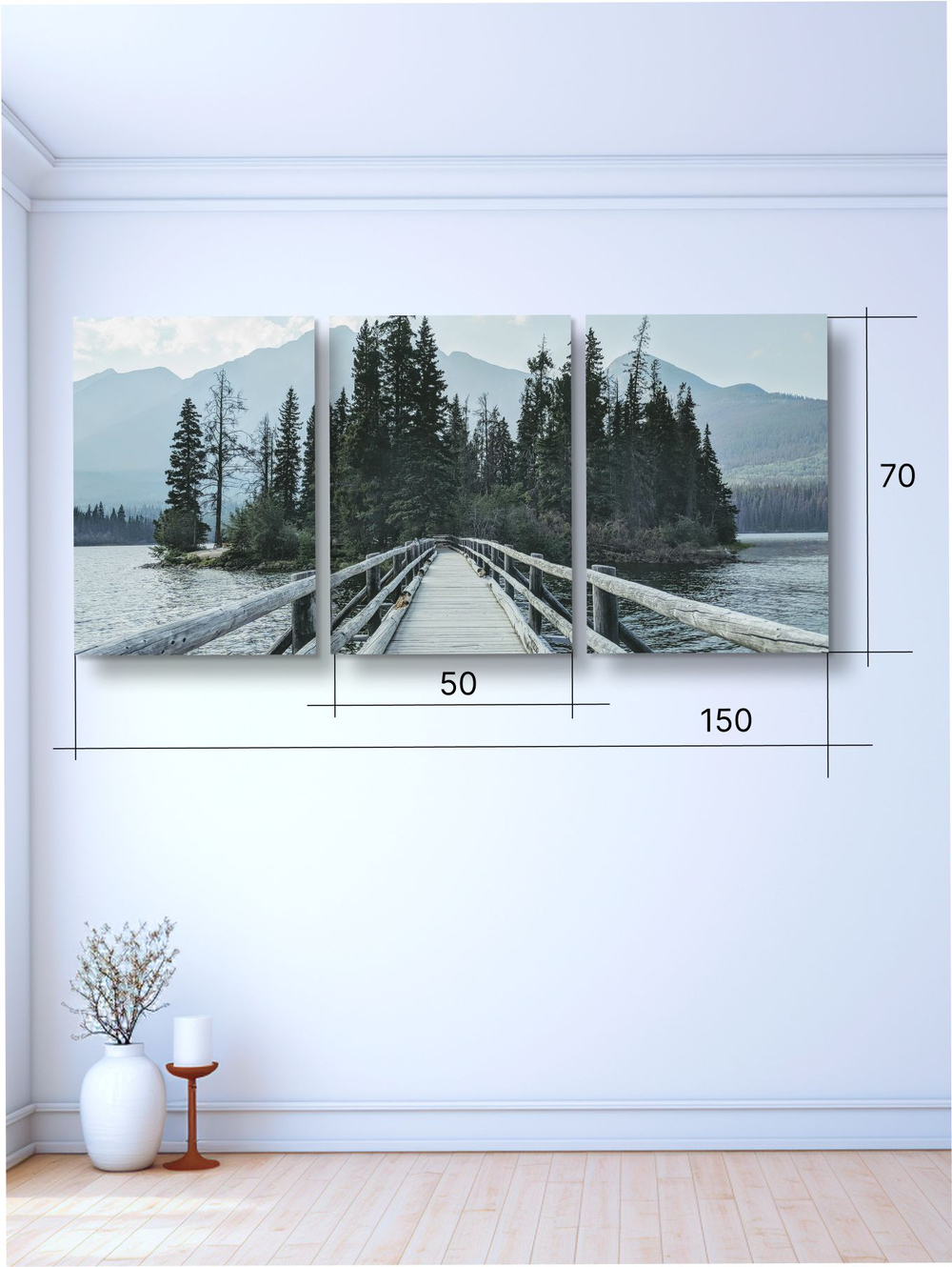Картина Остров отражений модульная 50x70см 3шт.