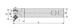 Корпус фрезы ACM45-SP1104-D25x39-W25-L150-Z02 для снятия фасок