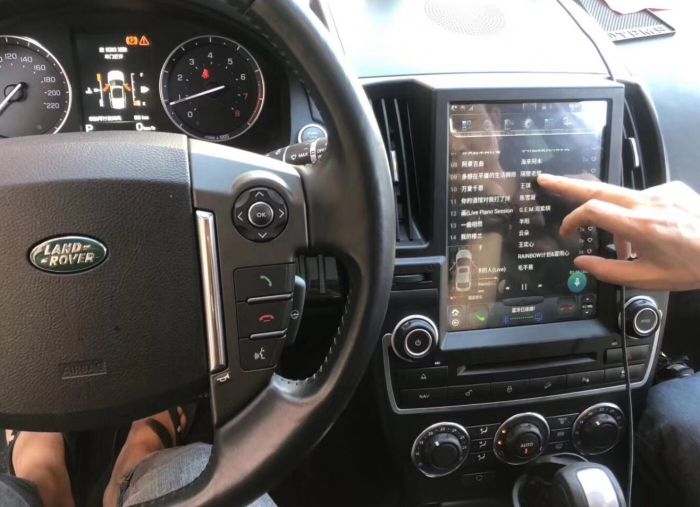 Магнитола для Land Rover Freelander 2 2007-2014 - Kuberg NH-1202 монитор 12.1" Тесла-стиль на Android 9, DVD привод