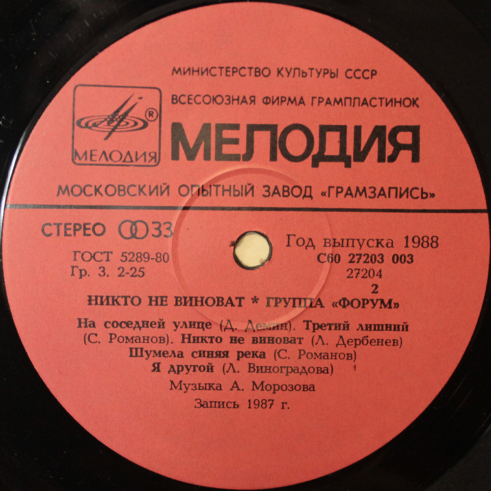 Форум / Никто Не Виноват (LP)