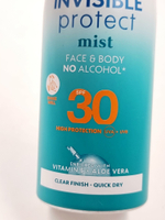 Cолнцезащитный невидимый спрей Garnier Invisible Protect Mist Spf30 с витамином Е и алоэ вера 200 мл (Франция)