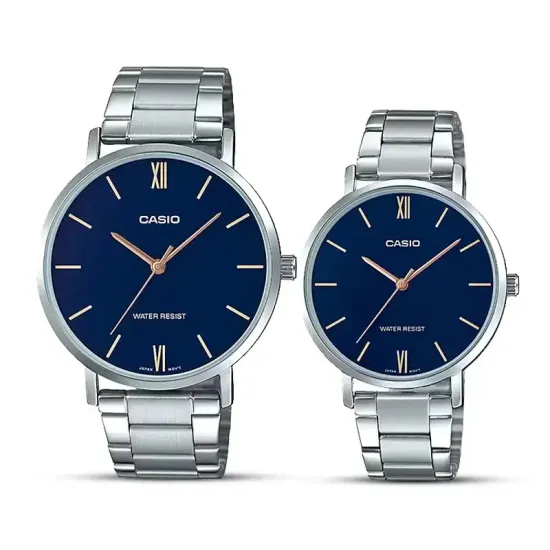 Парные часы Casio Standard: MTP-VT01D-2B и LTP-VT01D-2B