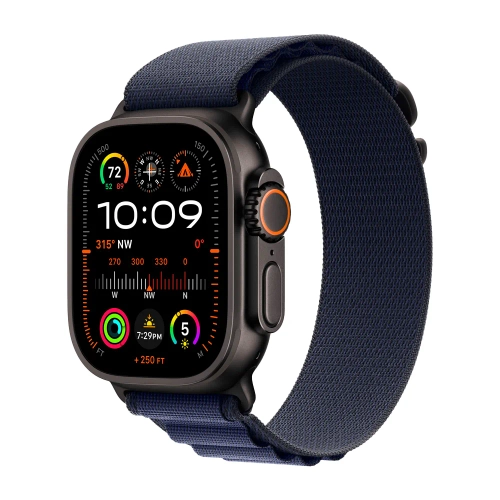 Умные часы Apple Watch Ultra 2 (2024) GPS + Cellular, 49mm, Black Titanium Case with Navy Alpine Loop L, (Темно-синий)