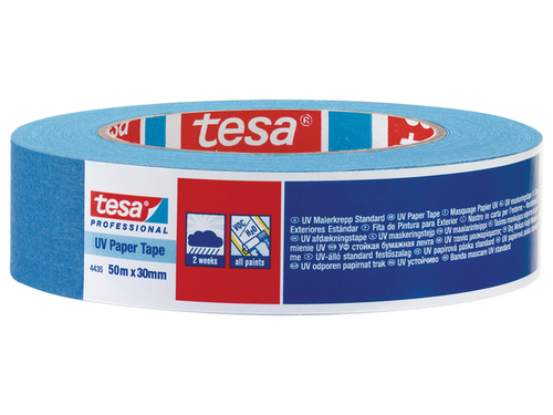 Малярная лента профессиональная для наружных работ tesa® 04435, бумажная, синяя