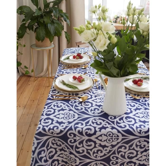 Скатерть Доляна Vintage patterns 150*180 +/- 2 см, 100% п/э