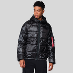 Парка Alpha Industries Laughlin Hooded Relaxed Fit Puffer Ultralight Black (Черная)
