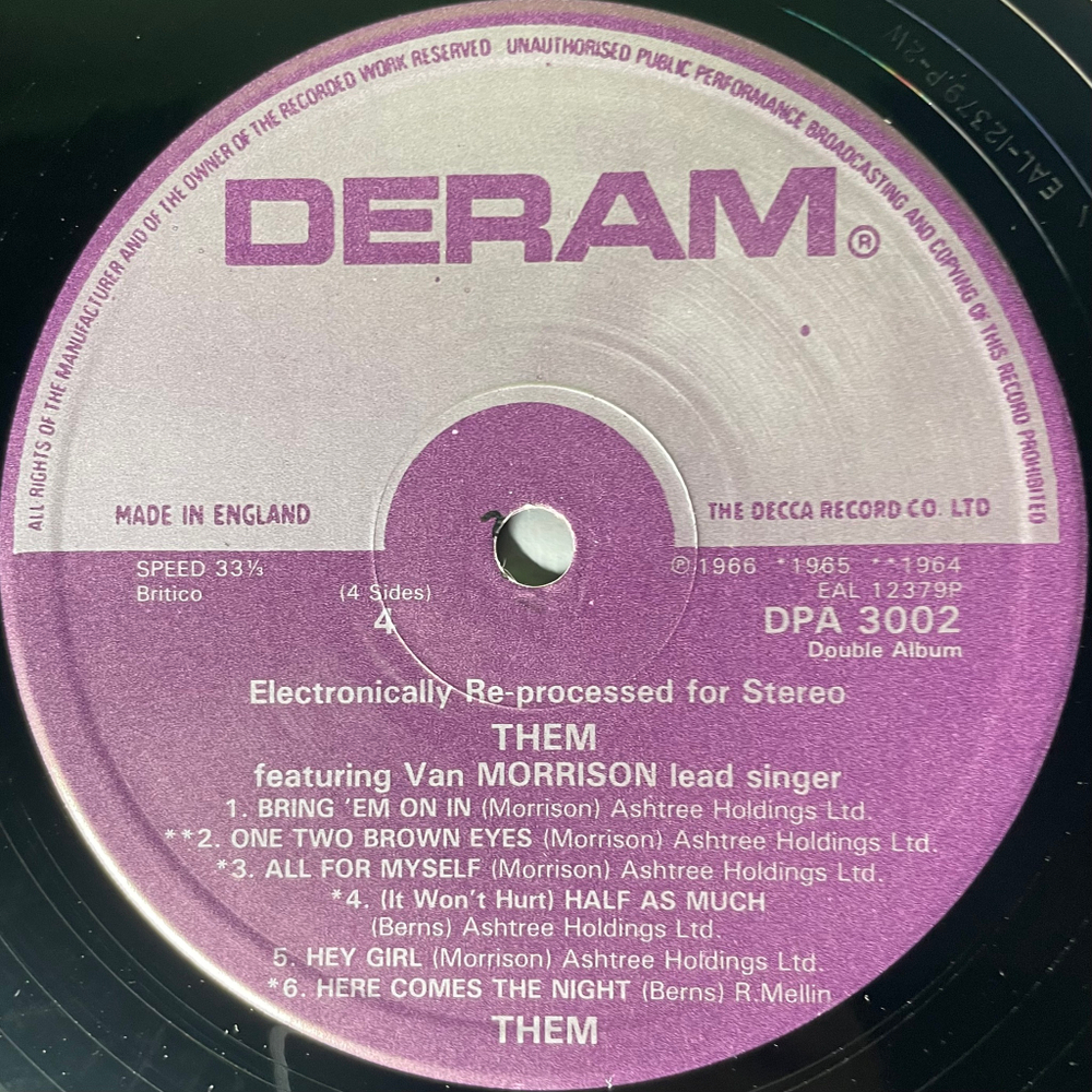 Them – Them Featuring Van Morrison Lead Singer 2LP (Англия)