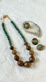Колье Nature Bijoux, Aventurine, с авантюрином и деревом роблес, NB25.1-15-43442 (зеленый)
