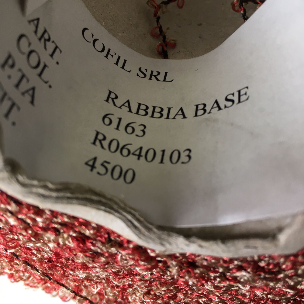 RABBIA BASE - Cofil S.R.L.; 20% хлопок, 30% вискоза, 50% п/а; букле; 450м/100гр; col. 6163, цвет: светло-коричневый + ализариновый красный, Есть бобинка 165гр. MP S501
