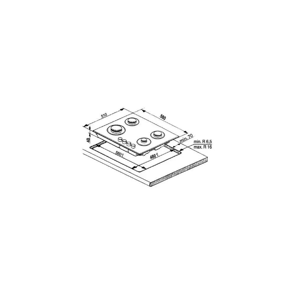 Встраиваемая газовая варочная панель Indesit THP 642 W/IX/I