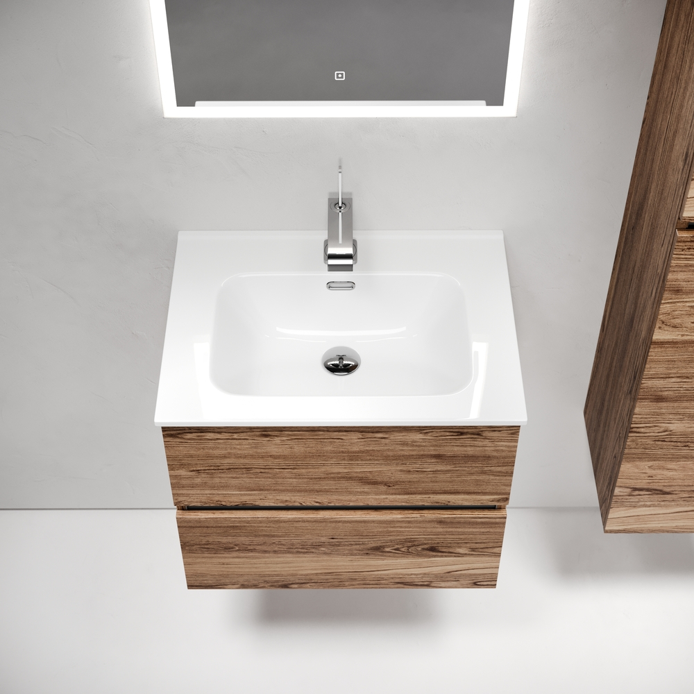 Тумба подвесная под раковину Sancos Urban, дуб чарльстон 590х450х550, арт. UR60ECH