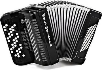 Romance602-II-72/60-BK Romance 602 Аккордеон кнопочный 60/72/II/3, черный, Weltmeister