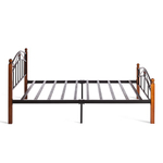 Кровать AT-8077 дерево гевея/металл, 160*200 см (Queen bed), красный дуб/черный
