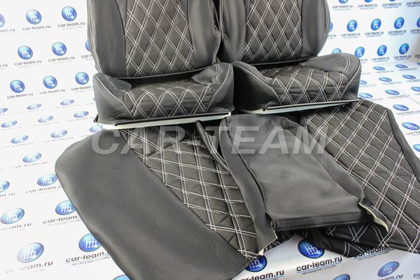 Анатомический комплект для переделки сидений ВАЗ в "Recaro" ("Рекаро") из ткани "Двойной ромб 5см"