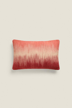 ZARA HOME ЧЕХОЛ ДЛЯ ДЕКОРАТИВНОЙ ПОДУШКИ С КОНТРАСТНЫМ УЗОРОМ, КРАСНЫЙ